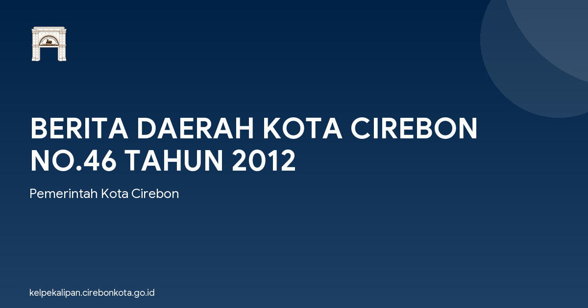 BERITA DAERAH KOTA CIREBON NO.46 TAHUN 2012