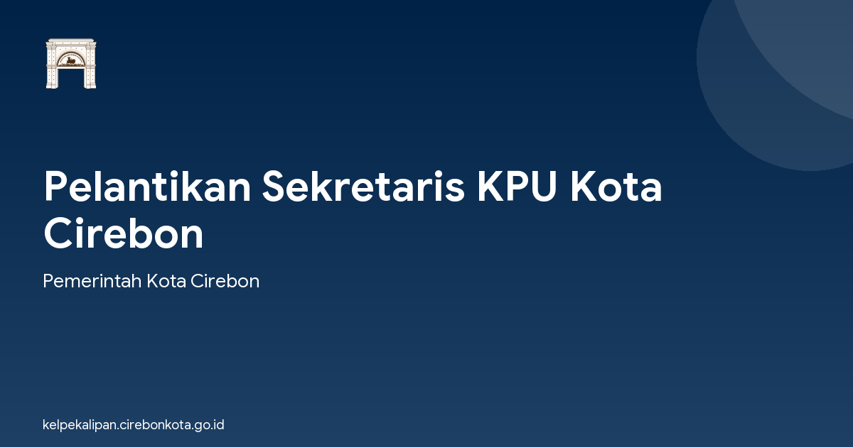 Pelantikan Sekretaris KPU Kota Cirebon