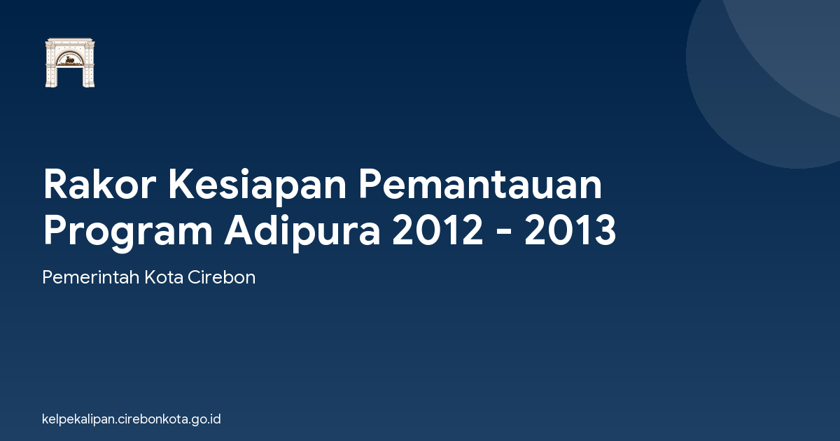 Rakor Kesiapan Pemantauan Program Adipura 2012 - 2013
